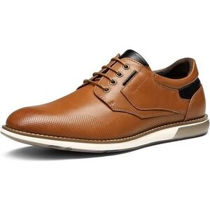 Bruno Marc Mens Modern Casual Oxford Shoes Brown Size 10.5W WIDE NEW